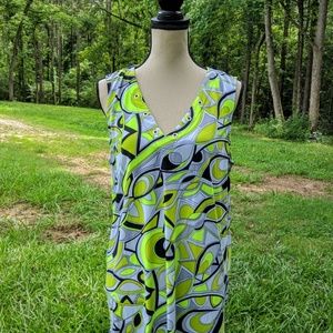 Michael Michael Kors Green,Tunic,L,Geo Print